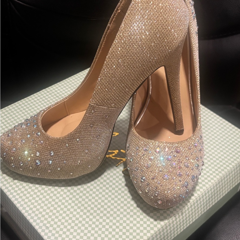 Celeste Sparkling Gold Heels